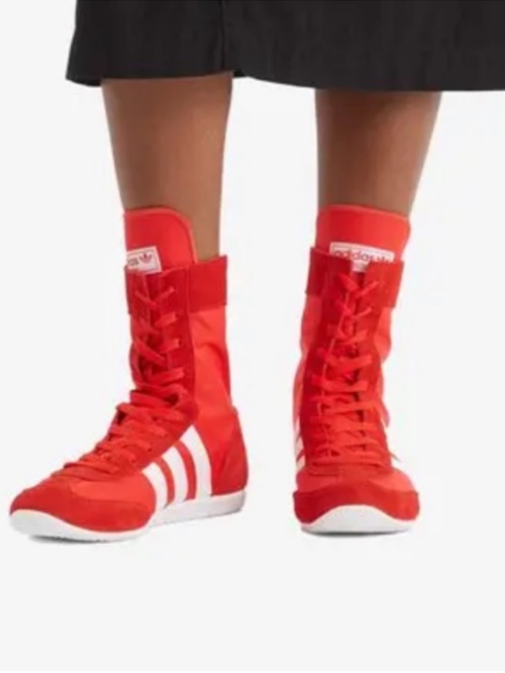 ADIDAS JAPAN H 9.5 Sneakers High Top Boxing Red White & Gold Metallic NWT no box - Picture 3 of 7